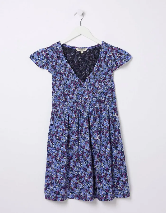Clara Ink Floral Tunic Dark Purple Women FatFace Tops and TShirts