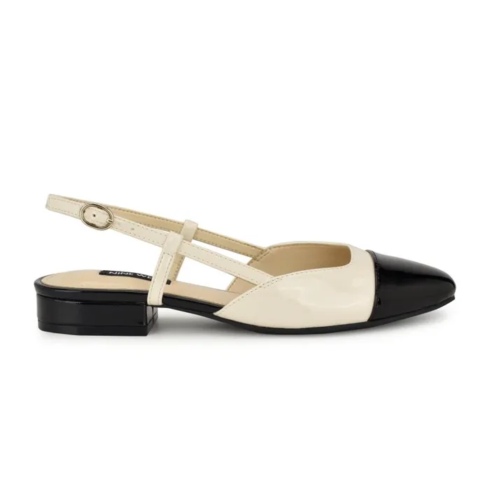 Cloude Slingback Dress Flats Ivory Women Nine West Flats and Loafers