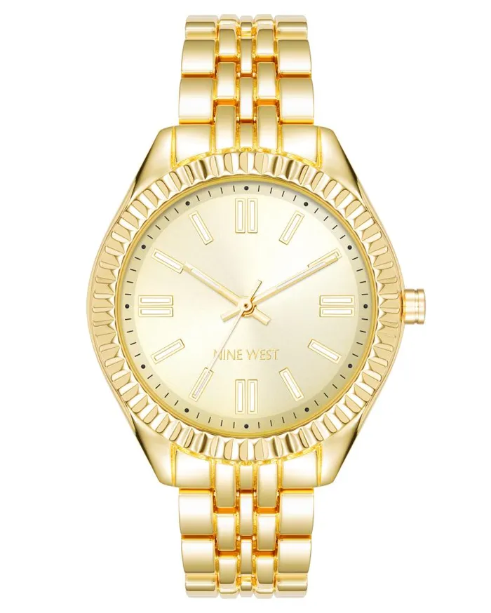Coin Edge Bezel Watch Gold WomenMen Nine West Watches
