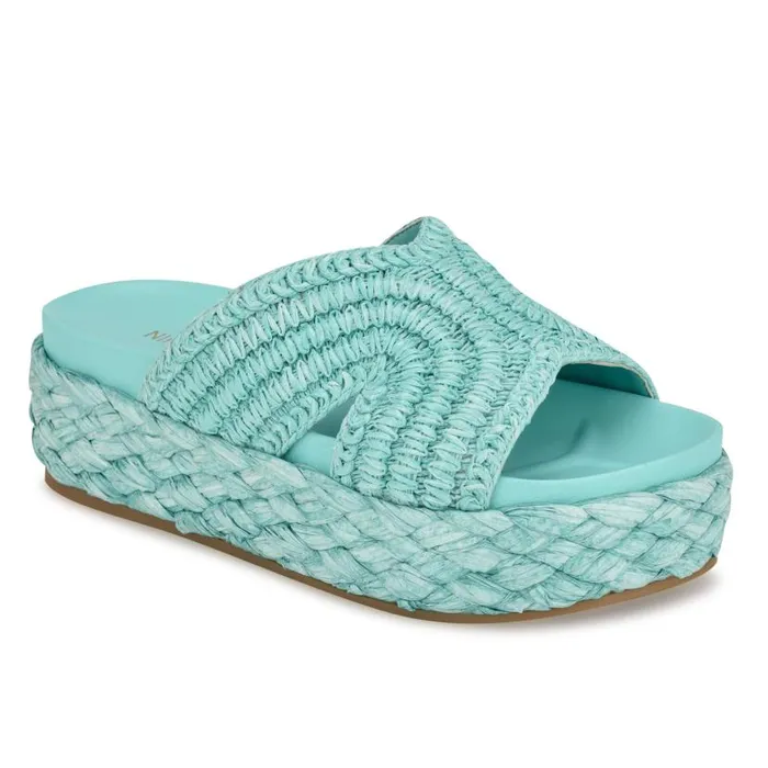 Corel Flatform Sandals Blue Women Nine West Sandals