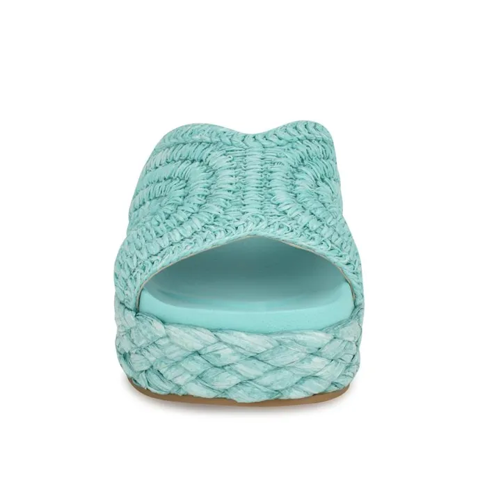 Corel Flatform Sandals Blue Women Nine West Sandals
