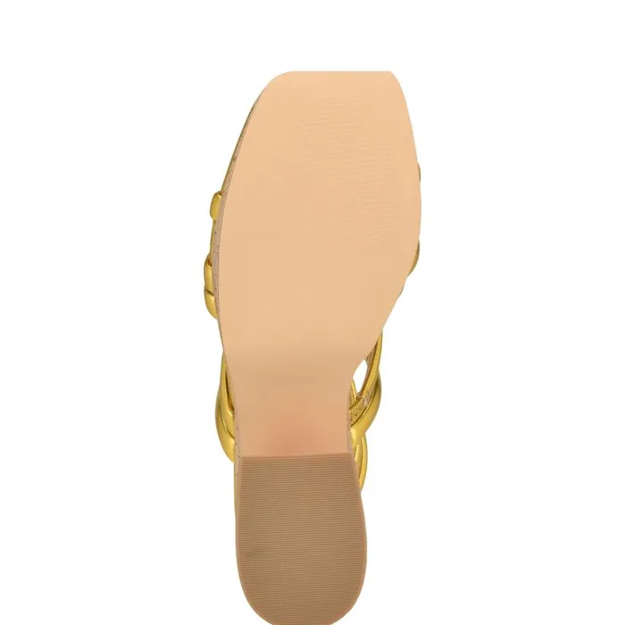 Corke Platform Wedge Strappy Sandals Yellow Women Nine West Sandals