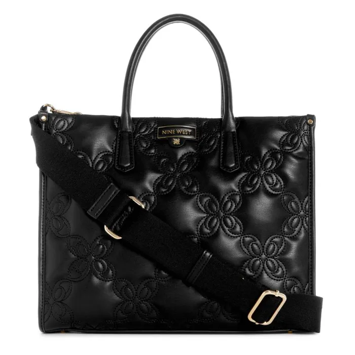 Cosette Jet Set Tote Black WomenMen Nine West Satchels and Shoulder Bags