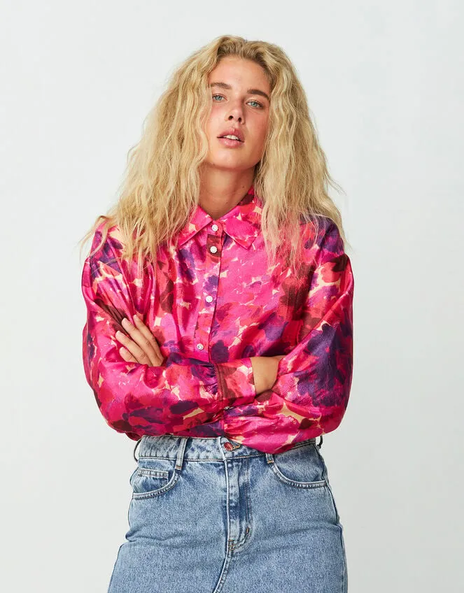 Crs Floral Print Blouse Pink Women Monsoon Tops and Blouses
