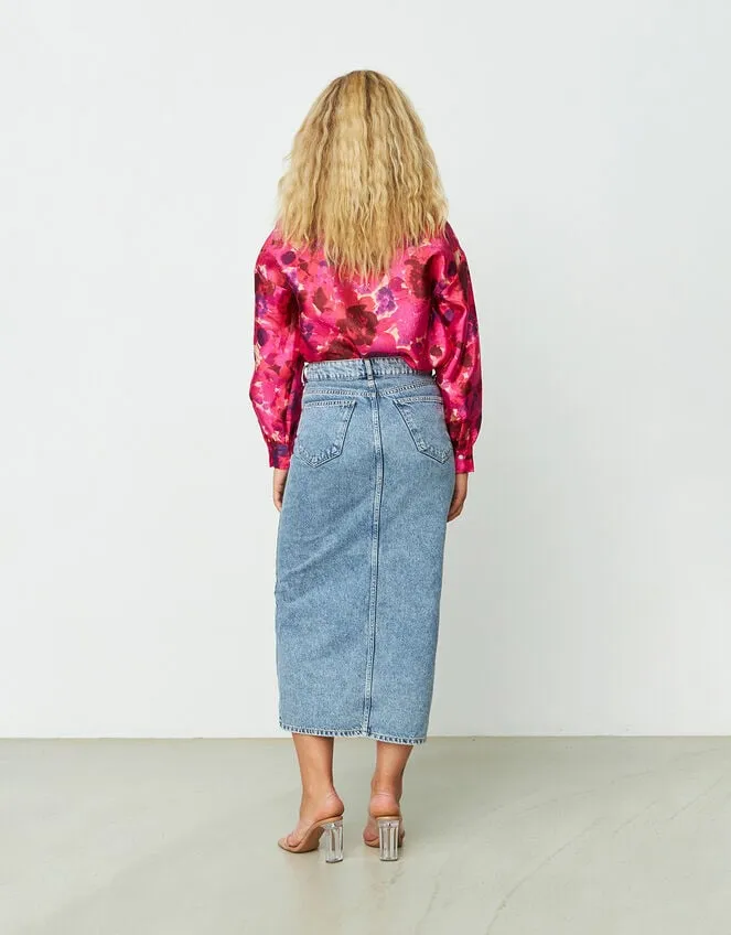 Crs Floral Print Blouse Pink Women Monsoon Tops and Blouses