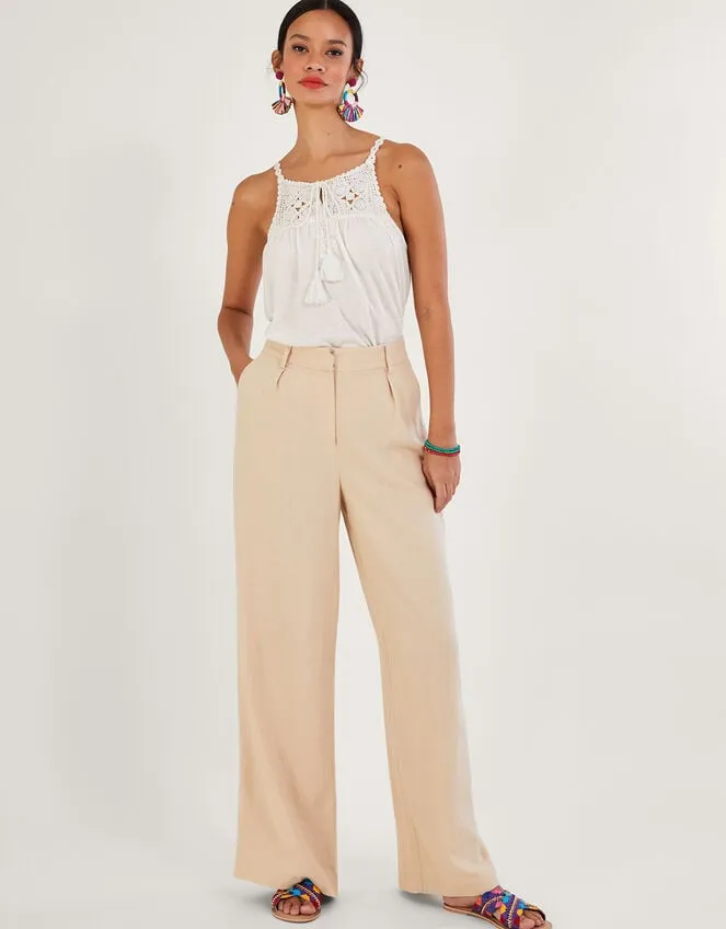 Crochet Trim Jersey Cami Ivory Women Monsoon Tops and Blouses