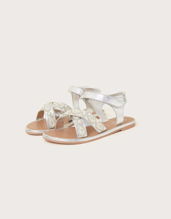 CrossOver Pearly Sandals Silver Children Monsoon Girls039 Shoes and Sandals