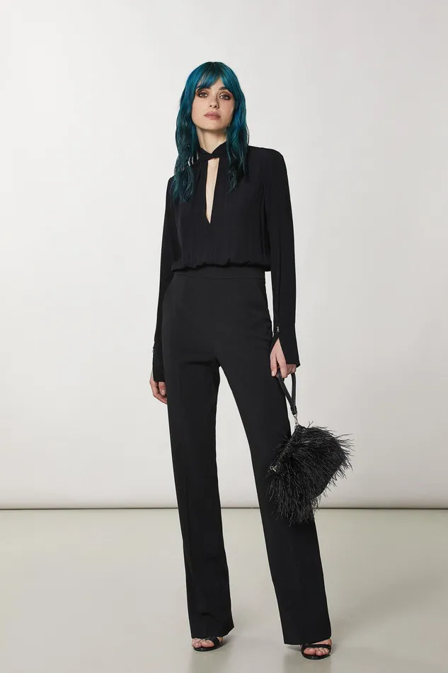 Crossbodys Women Patrizia Pepe Crossbody Bag With Feathers Nero