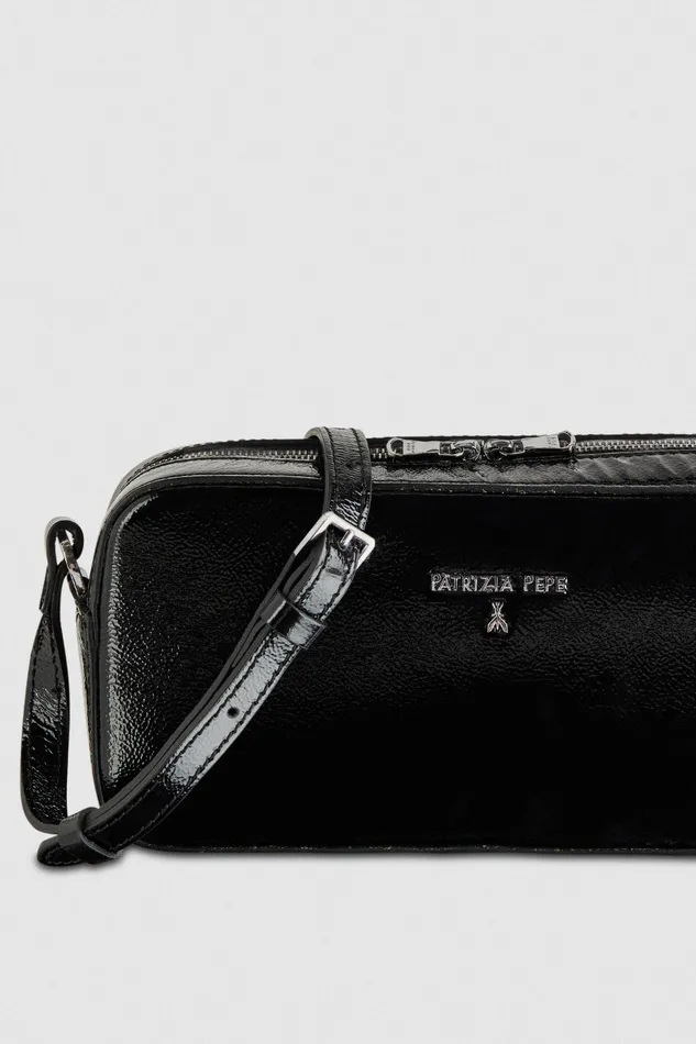 Crossbodys Women Patrizia Pepe Mini Crossbody Bag With Zip Nero