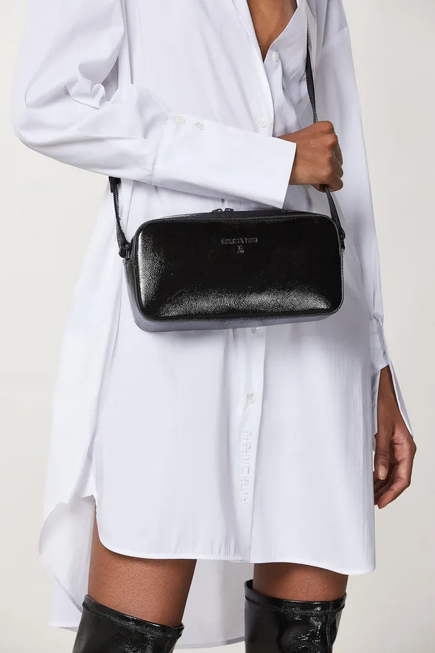 Crossbodys Women Patrizia Pepe Mini Crossbody Bag With Zip Nero