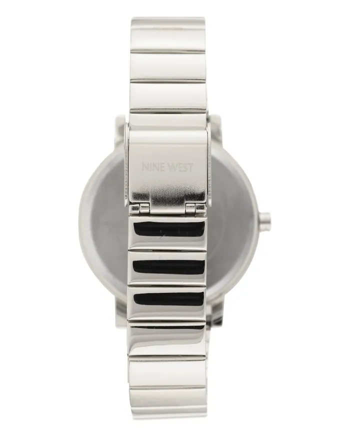 Crystal Accented Stainless Steel Bracelet Watch Silver WomenMen Nine West Watches Crystal Accented Stainless Steel Bracelet Watch Silver WomenMen Nine West Watches