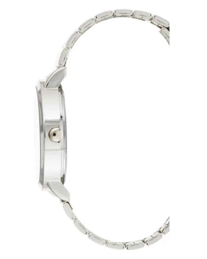 Crystal Accented Stainless Steel Bracelet Watch Silver WomenMen Nine West Watches Crystal Accented Stainless Steel Bracelet Watch Silver WomenMen Nine West Watches