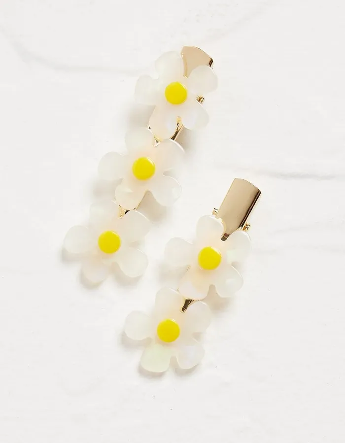 Daisy Slides White Women FatFace Hair Accessories