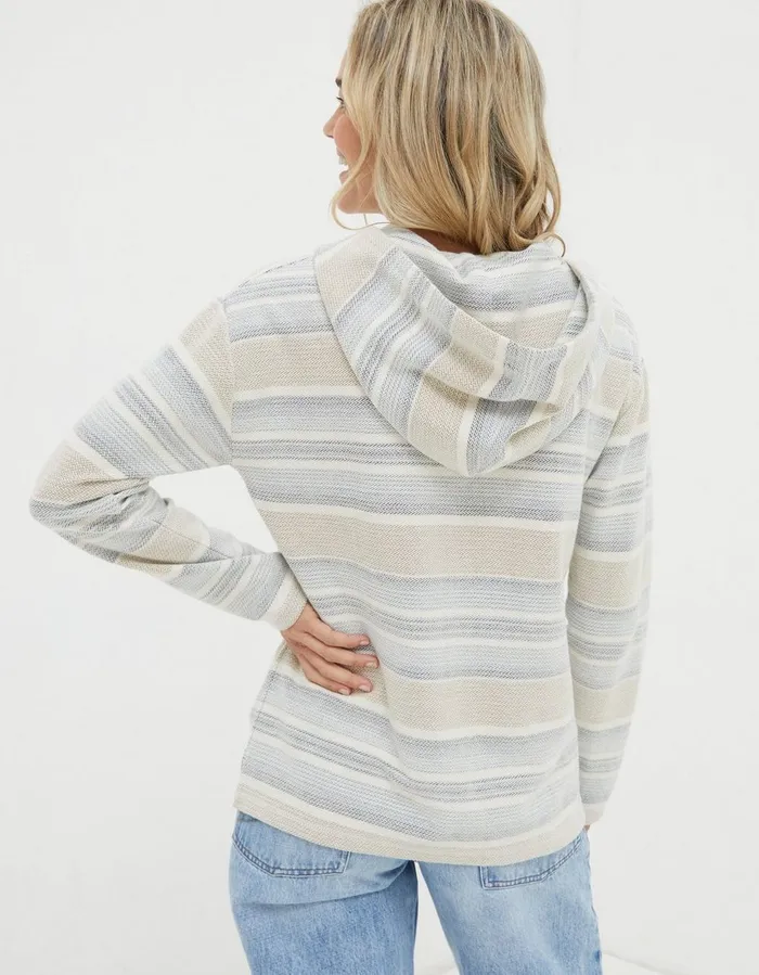 Daisy Textured Overhead Hoodie Multi Women FatFace Sweatshirts and Hoodies