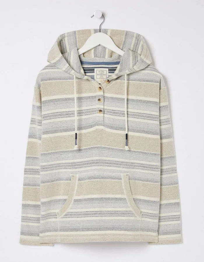 Daisy Textured Overhead Hoodie Multi Women FatFace Sweatshirts and Hoodies