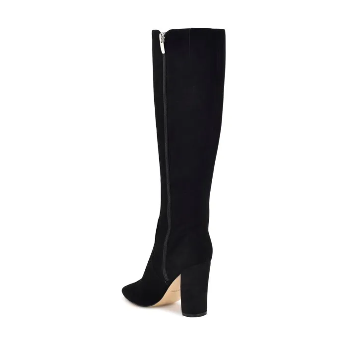 Danee Dress Boots Black Suede Women Nine West Boots and Booties