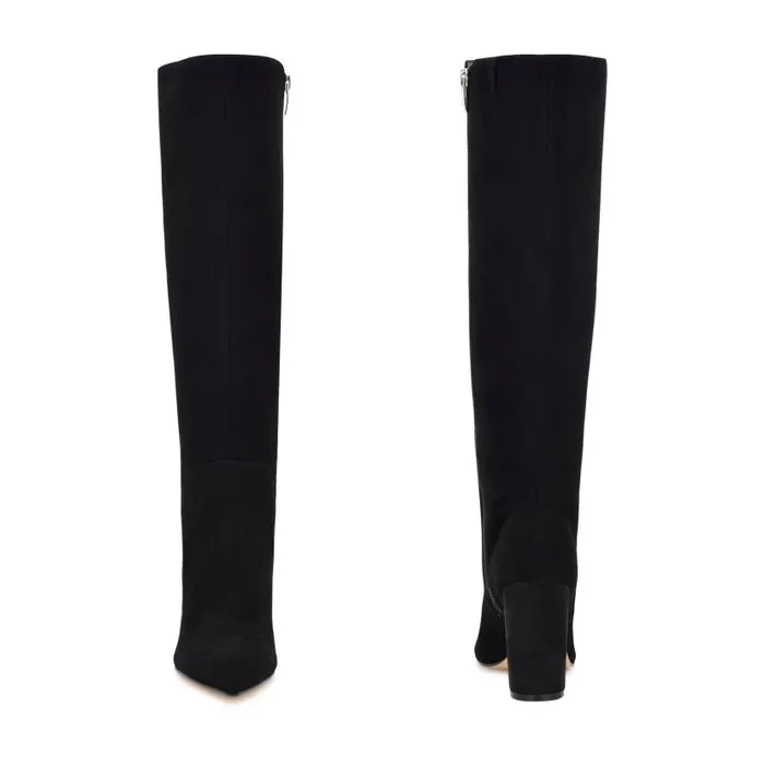 Danee Dress Boots Black Suede Women Nine West Boots and Booties