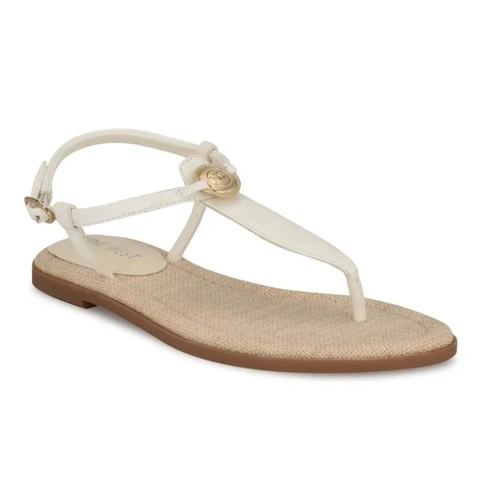 Dayna Casual Flat Sandals White Women Nine West Sandals