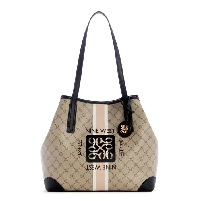Delaine 2 In 1 Tote Beige Logoblack WomenMen Nine West Totes and Backpacks