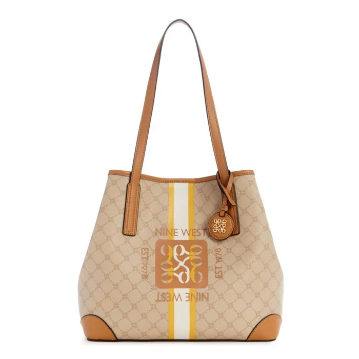 Delaine 2 In 1 Tote Khaki Logocamel WomenMen Nine West Totes and Backpacks