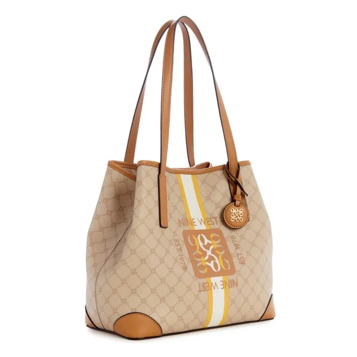 Delaine 2 In 1 Tote Khaki Logocamel WomenMen Nine West Totes and Backpacks