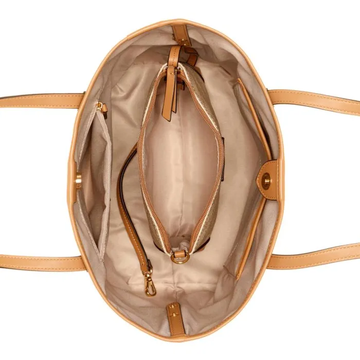 Delaine 2 In 1 Tote Khaki Logocamel WomenMen Nine West Totes and Backpacks