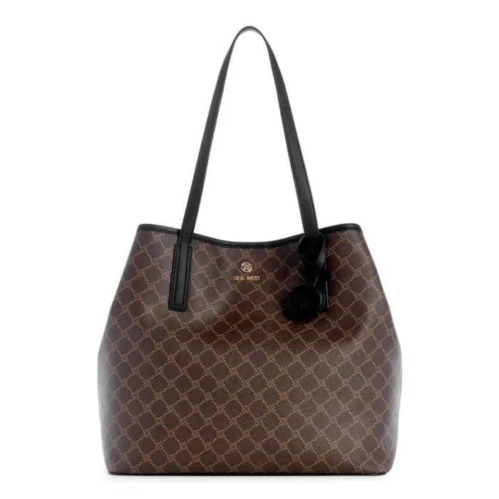 Delaine Large 2 In 1 Tote Brownblack WomenMen Nine West Totes and Backpacks
