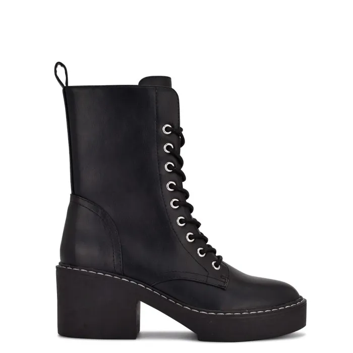 Denie Combat Boots Black Women Nine West Boots and Booties