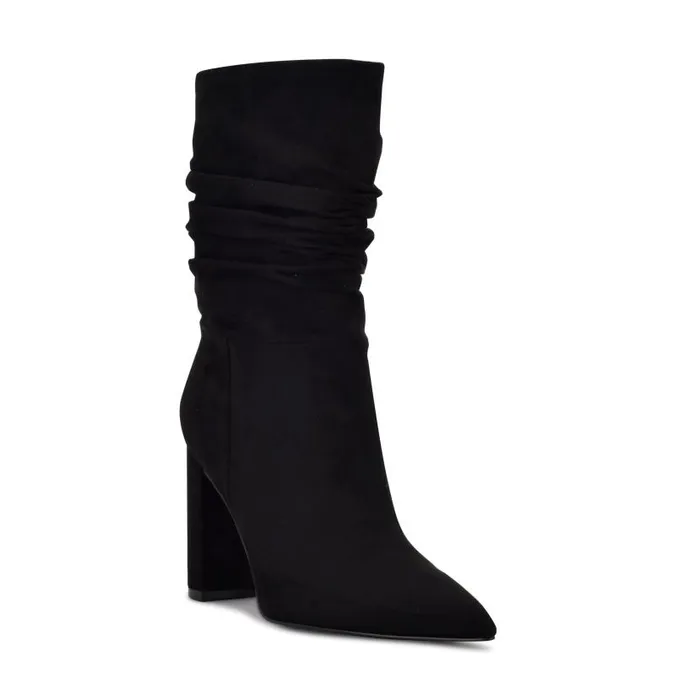 Denner Dress Boots Black Suede Women Nine West Boots and Booties