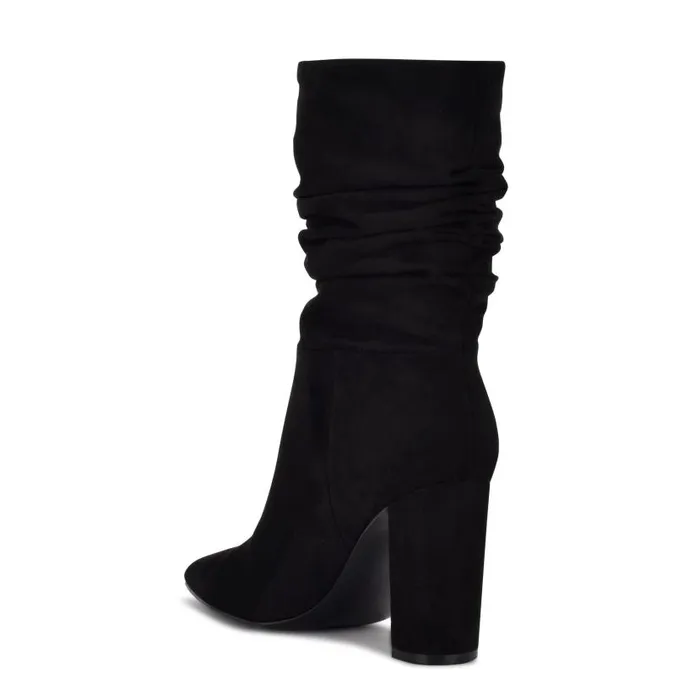 Denner Dress Boots Black Suede Women Nine West Boots and Booties