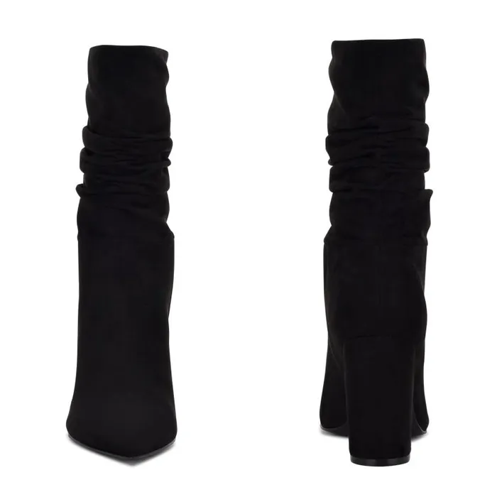 Denner Dress Boots Black Suede Women Nine West Boots and Booties