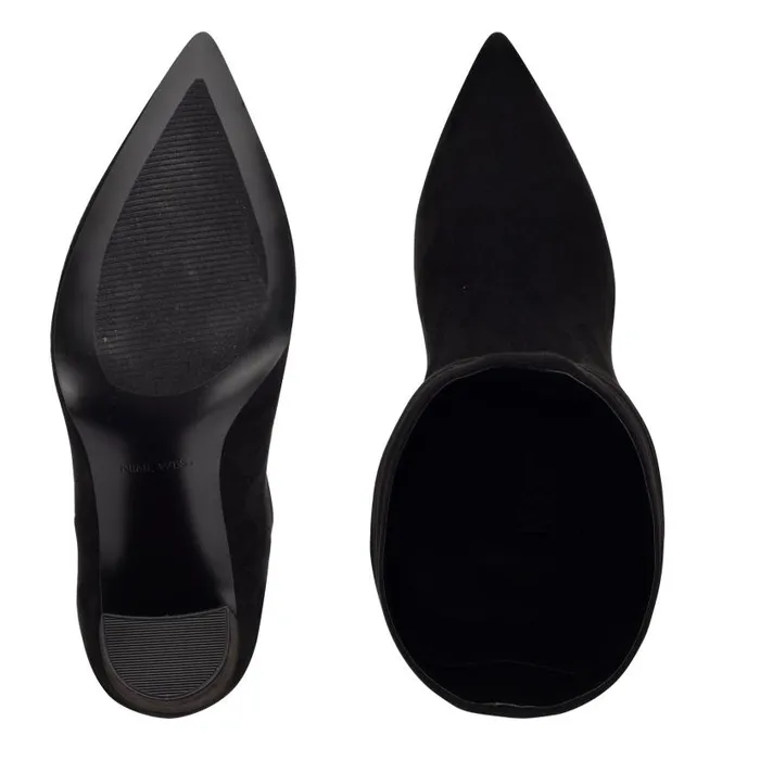 Denner Dress Boots Black Suede Women Nine West Boots and Booties