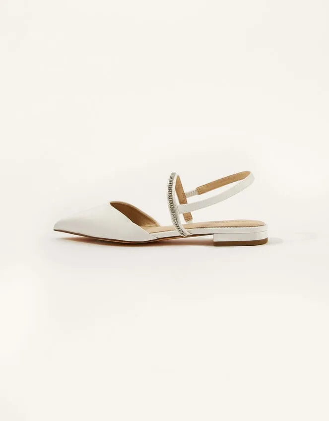 Diamante Trim Flat Bridal Shoes Ivory Women Monsoon Flats