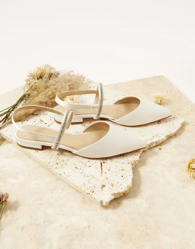 Diamante Trim Flat Bridal Shoes Ivory Women Monsoon Flats