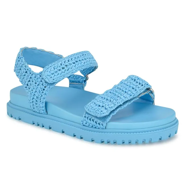 Dinrah Footbed Sandals Blue Women Nine West Sandals