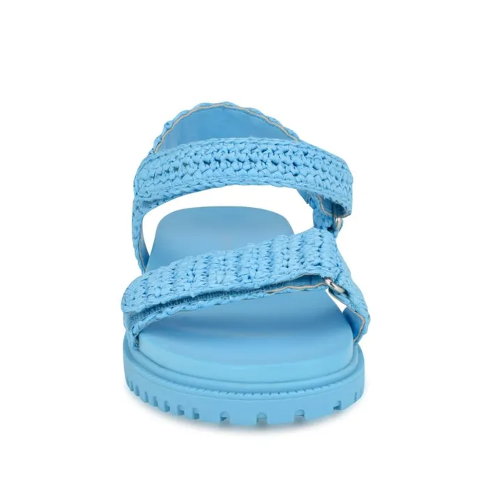 Dinrah Footbed Sandals Blue Women Nine West Sandals
