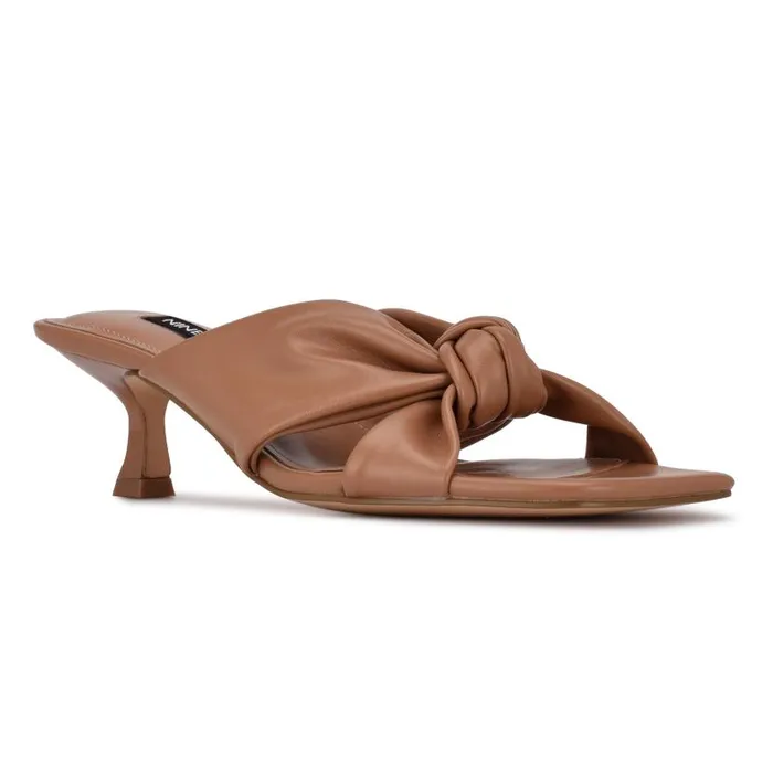 Dipa Heeled Slide Sandals Natural Women Nine West Heels