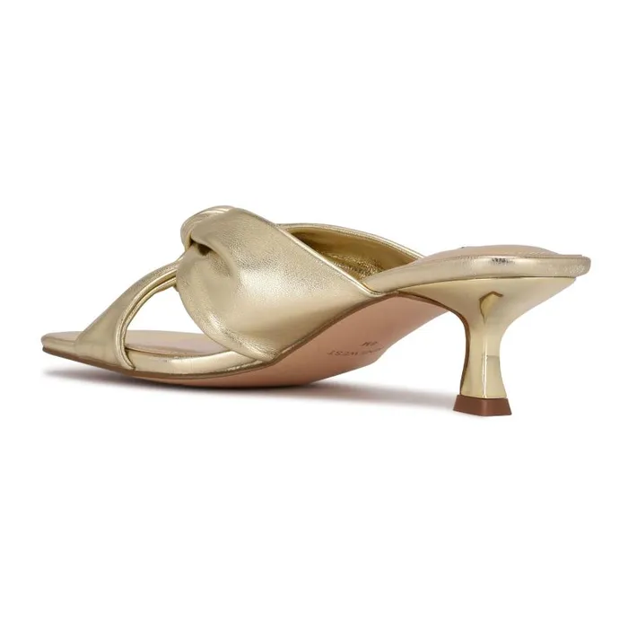 Dipa Heeled Slide Sandals Platino Women Nine West Heels