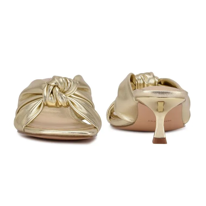 Dipa Heeled Slide Sandals Platino Women Nine West Heels