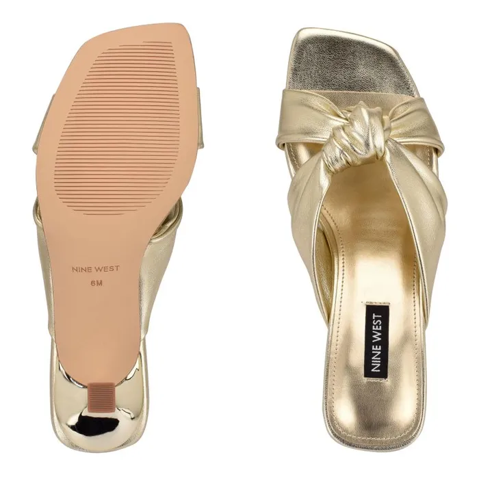 Dipa Heeled Slide Sandals Platino Women Nine West Heels