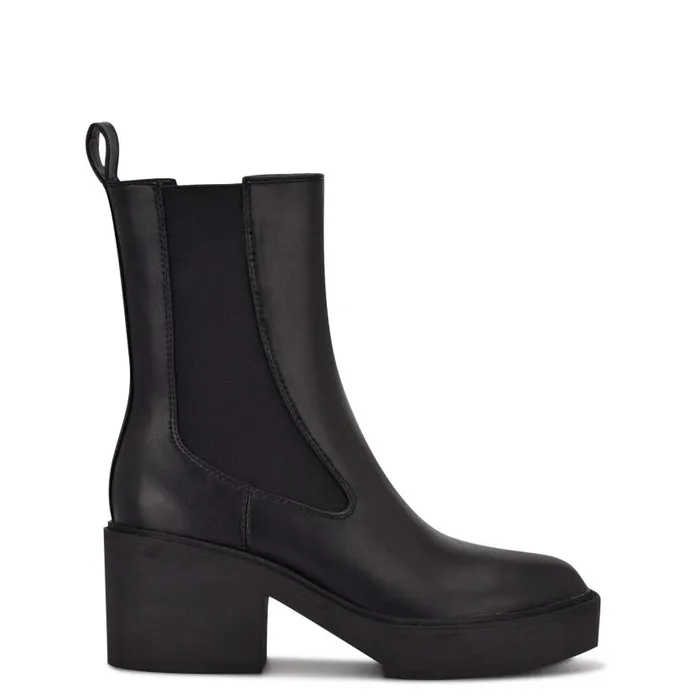 Dolea Chelsea Lug Sole Boots Black Women Nine West Heels