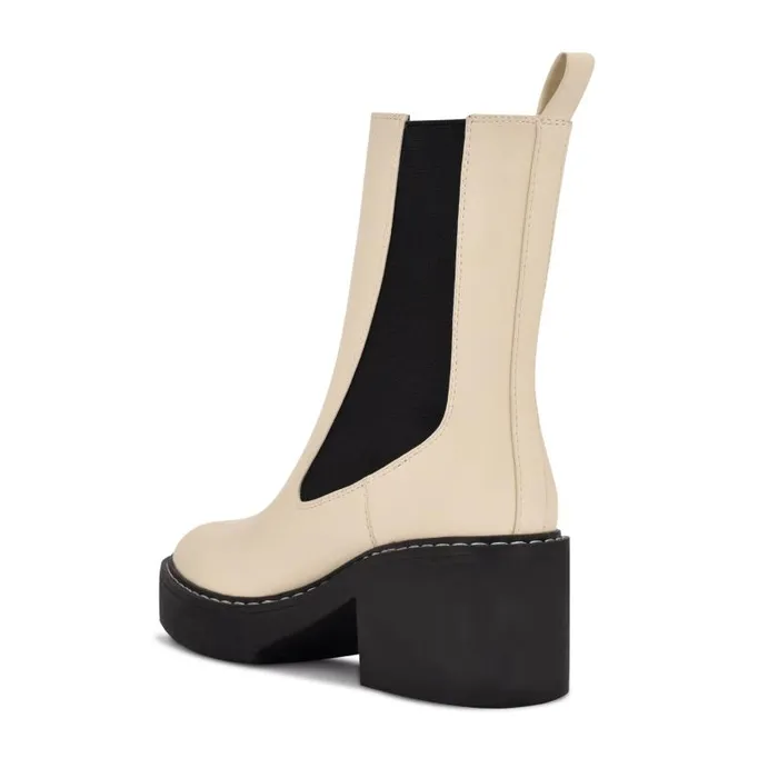 Dolea Chelsea Lug Sole Boots Creamblack Women Nine West Boots and Booties