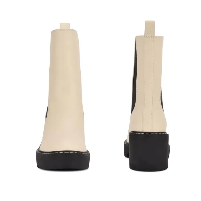 Dolea Chelsea Lug Sole Boots Creamblack Women Nine West Boots and Booties