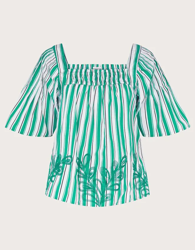 Dorita Embroidered Top Green Women Monsoon Tops and Blouses
