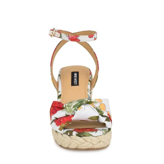 Dotime Espadrille Wedge Sandals White Floral Women Nine West Sandals