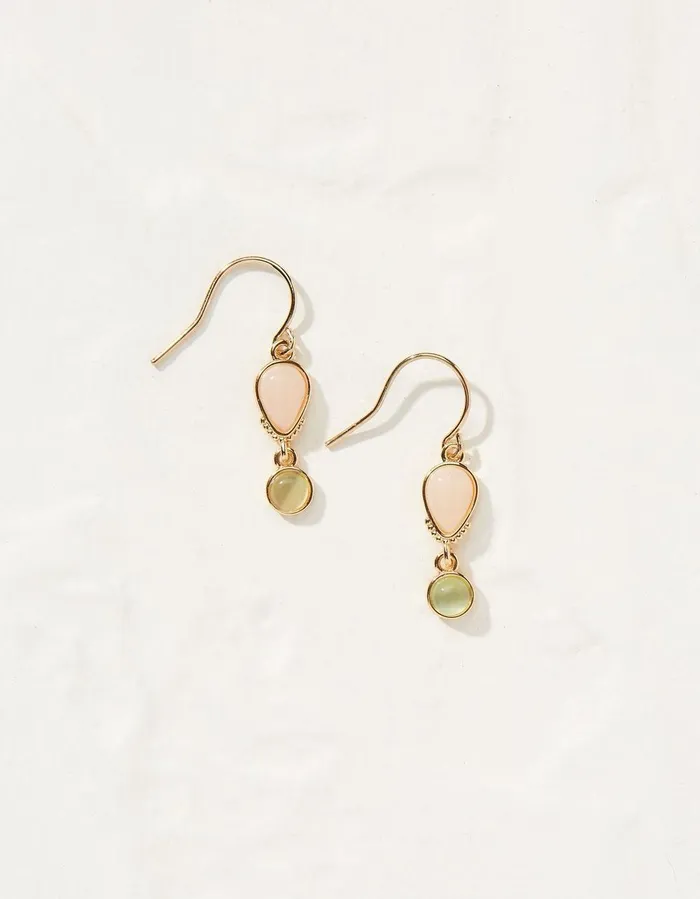 Double Gem Drop Earrings Multi Women FatFace Jewellery