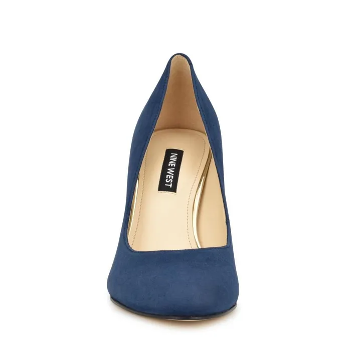 Dylan Round Toe Pumps Dark Blue Women Nine West Heels