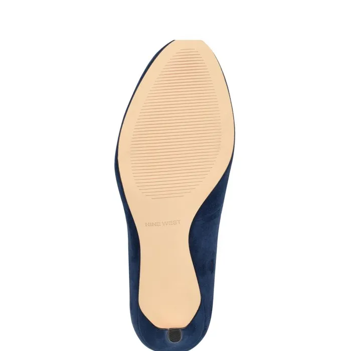 Dylan Round Toe Pumps Dark Blue Women Nine West Heels