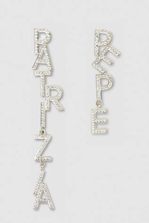 Earrings Women Patrizia Pepe Brass And Crystal Earrings Silvercrystal