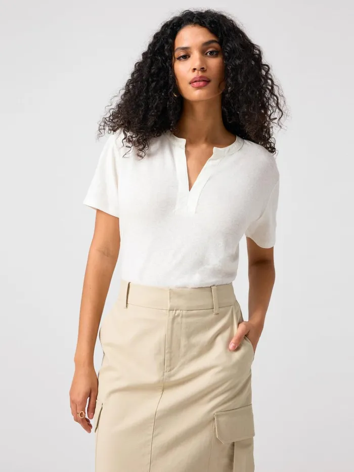 Easy Breezy Peasant Tee Chalk Women Sanctuary Clothing Tees and Tops